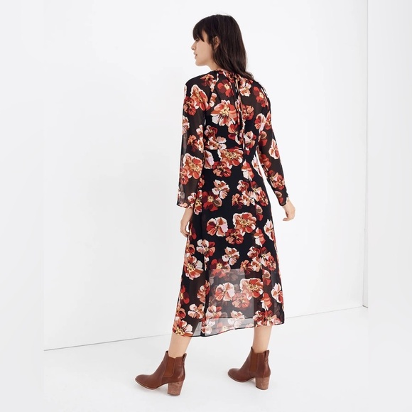 MADEWELL Shirred Midi Dress French Rose M - Picture 4 of 14